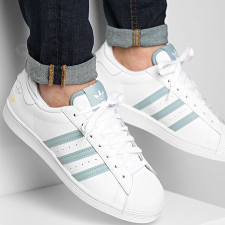 Adidas Originals - Zapatillas Superstar GY0977 Cloud White Magnetic Green Gold Metallic