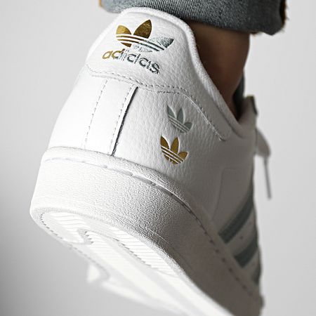Adidas Originals - Zapatillas Superstar GY0977 Cloud White Magnetic Green Gold Metallic