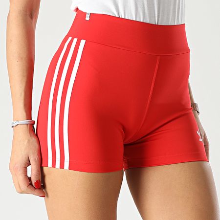 Adidas Originals - Culotte corto de ciclismo con bandas para mujer Booty HC1958 rojo