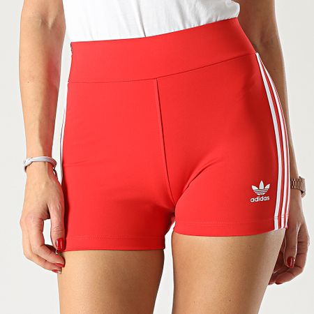 Adidas Originals - Culotte corto de ciclismo con bandas para mujer Booty HC1958 rojo