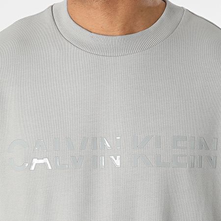 Calvin Klein - Sudadera Matt Shine Split Logo Cuello Redondo 8029 Gris