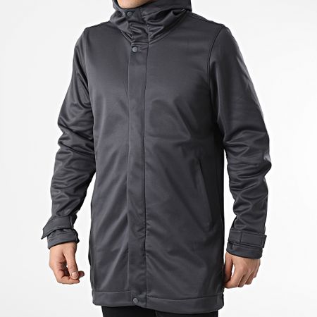ADJ - Chaqueta con cremallera y capucha gris antracita