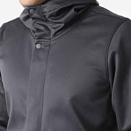 ADJ - Chaqueta con cremallera y capucha gris antracita
