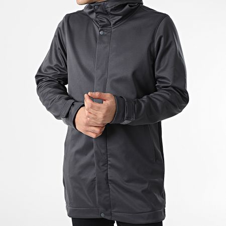ADJ - Chaqueta con cremallera y capucha gris antracita