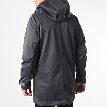 ADJ - Chaqueta con cremallera y capucha gris antracita