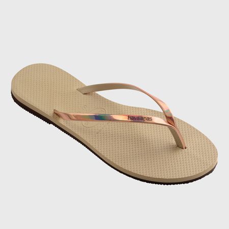 Havaianas - Chanclas de mujer You Metallic Beige Pink
