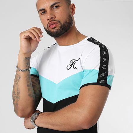 Final Club - Camiseta Retro Tricolore 972 Azul Pastel Negro Blanco