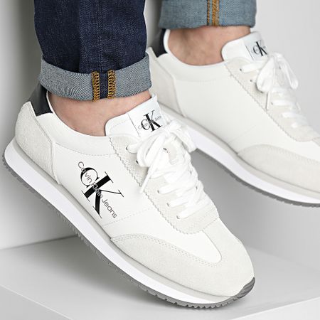 Calvin Klein - Zapatillas Retro Runner 1 0385 Blanco Brillante