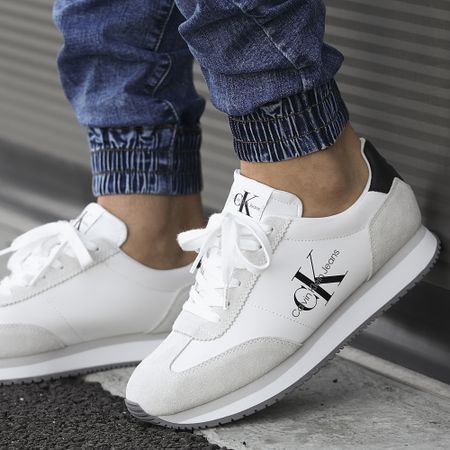 Calvin Klein - Zapatillas Retro Runner 1 0385 Blanco Brillante