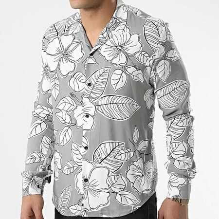 Classic Series - Camisa gris blanca de manga larga