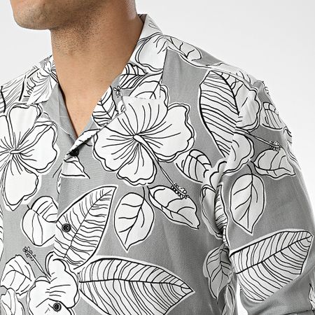 Classic Series - Camisa gris blanca de manga larga
