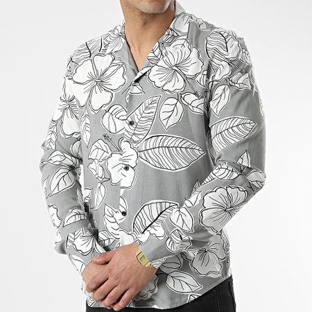 Classic Series - Camisa gris blanca de manga larga