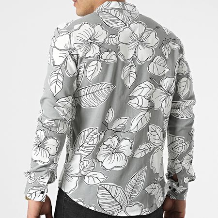 Classic Series - Camisa gris blanca de manga larga