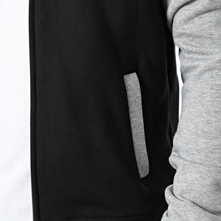 Urban Classics - Teddy Zip Chaqueta con capucha TB287 Negro Gris