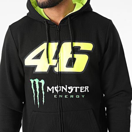 VR46 - Sudadera con cremallera Monster Energy Dual MOMFL435104 Negro