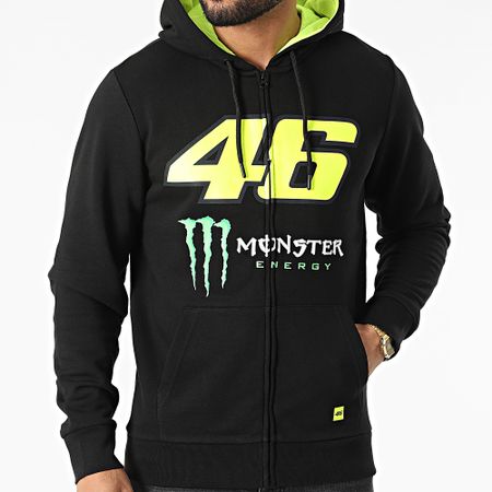 VR46 - Sudadera con cremallera Monster Energy Dual MOMFL435104 Negro