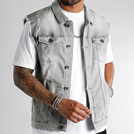 LBO - Chaqueta vaquera sin mangas 2465 Gris vaquero