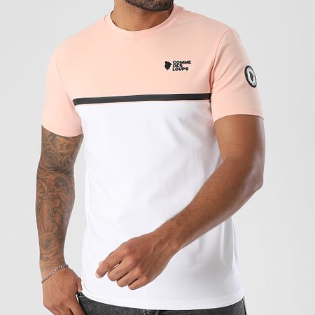 Comme Des Loups - Camiseta Manhattan2 Blanco Rosa