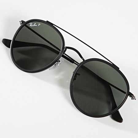 Ray-Ban - Gafas de Sol Redondas Doble Puente RB3647N Negro Verde Polarizadas