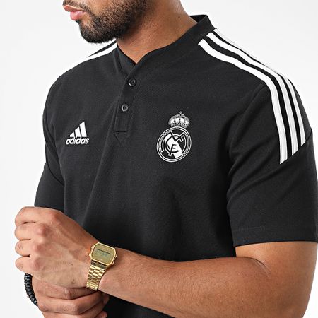 Adidas Performance - Real Madrid Polo de manga corta a rayas HA2605 Negro