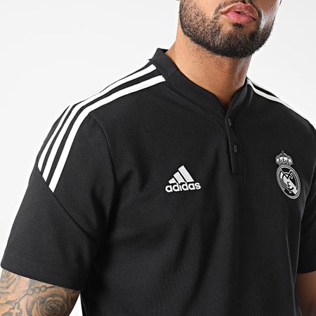 Adidas Performance - Real Madrid Polo de manga corta a rayas HA2605 Negro