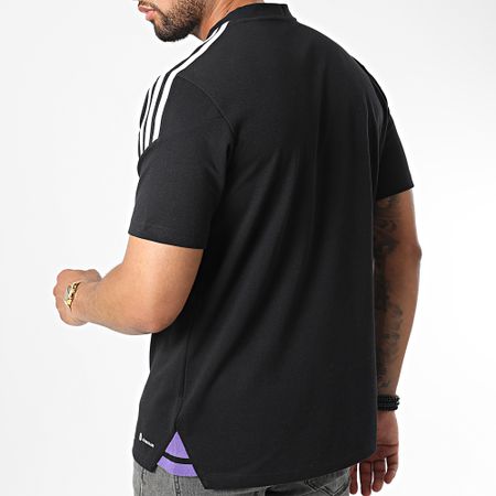Adidas Performance - Real Madrid Polo de manga corta a rayas HA2605 Negro