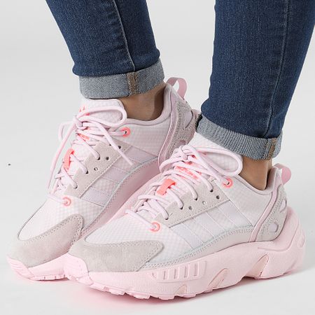 Adidas Originals - Mujer ZX 22 Boost Zapatillas GY6712 Casi Rosa Claro Rosa Ácido Rojo