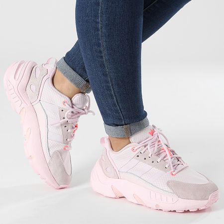Adidas Originals - Mujer ZX 22 Boost Zapatillas GY6712 Casi Rosa Claro Rosa Ácido Rojo
