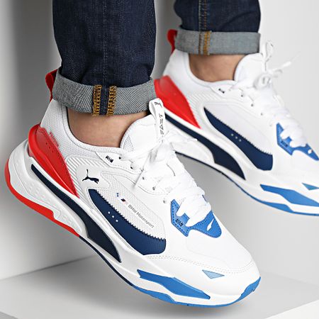 Puma - BMW MMS RS Fast MS Zapatillas 307027 Blanco Estate Azul Fiery Red
