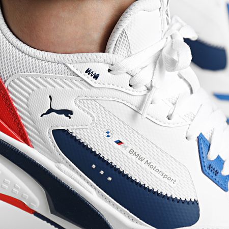 Puma - BMW MMS RS Fast MS Zapatillas 307027 Blanco Estate Azul Fiery Red