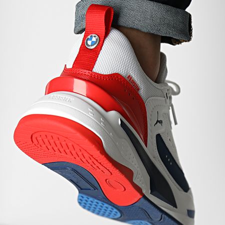 Puma - BMW MMS RS Fast MS Zapatillas 307027 Blanco Estate Azul Fiery Red