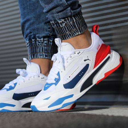Puma - BMW MMS RS Fast MS Zapatillas 307027 Blanco Estate Azul Fiery Red