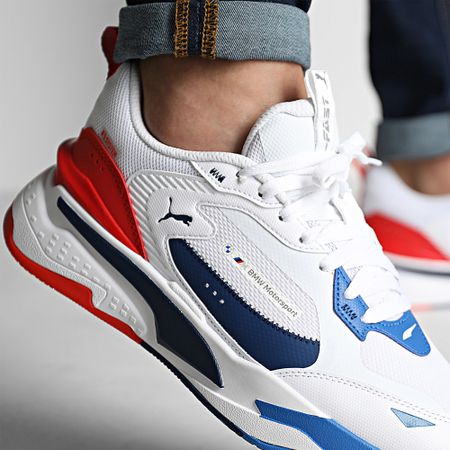 Puma - BMW MMS RS Fast MS Zapatillas 307027 Blanco Estate Azul Fiery Red