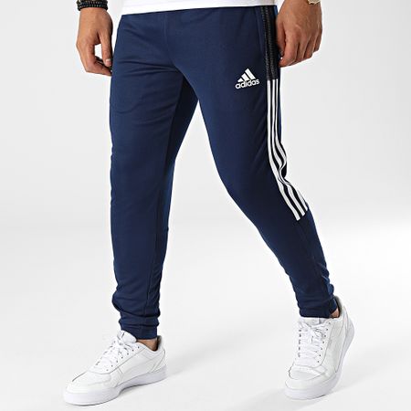 Adidas Performance - GE5427 Pantalones de chándal con banda azul marino