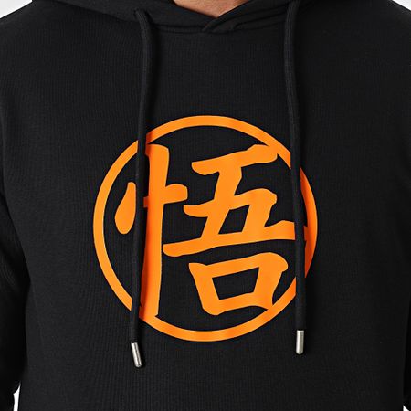 Dragon Ball Z - Goku Kanji Hoodie Negro Naranja