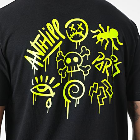 Anthill - Camiseta Script Negro Amarillo Fluo
