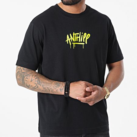 Anthill - Camiseta Script Negro Amarillo Fluo