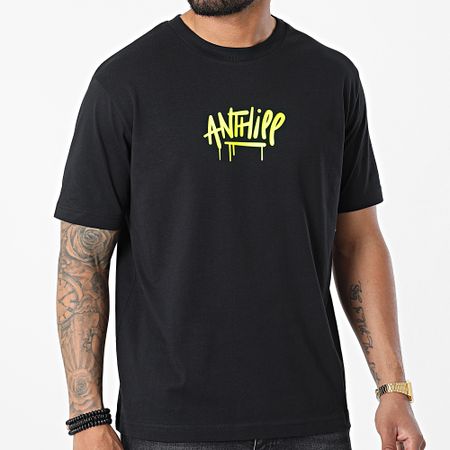 Anthill - Camiseta Script Negro Amarillo Fluo