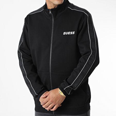 Guess - Chaqueta con cremallera y rayas Z2YQ10-KA3P1 Negro