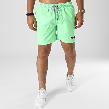 NASA - Traje de baño Worm Logo 2 Fluo Verde Negro