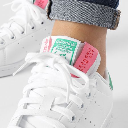 Adidas Originals - Stan Smith Zapatillas Mujer GY1508 Nube Blanco Verde Bliss Rosa