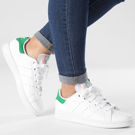 Adidas Originals - Stan Smith Zapatillas Mujer GY1508 Nube Blanco Verde Bliss Rosa