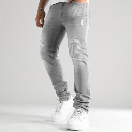 LBO - Vaqueros Regular Fit Con Destroy 2674 Denim Gris Claro