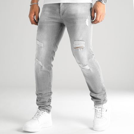 LBO - Vaqueros Regular Fit Con Destroy 2674 Denim Gris Claro