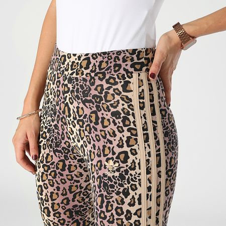 Adidas Originals - Legging de mujer con rayas HK5191 Beige leopardo