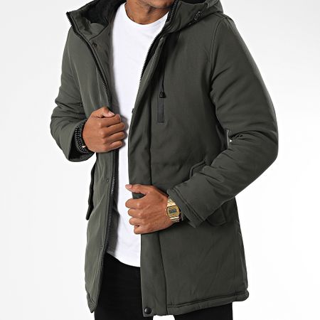 Classic Series - Parka con capucha verde caqui