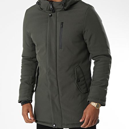 Classic Series - Parka con capucha verde caqui