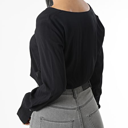 Only - Nova Life Crop Top Cuello en V Mujer Negro