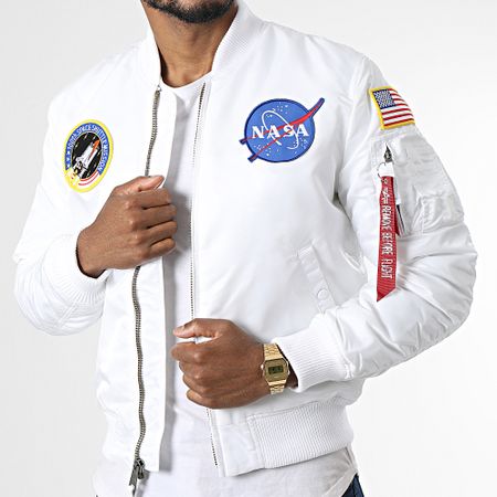 Alpha Industries - Cazadora MA-1 VF Nasa 166107 Blanco