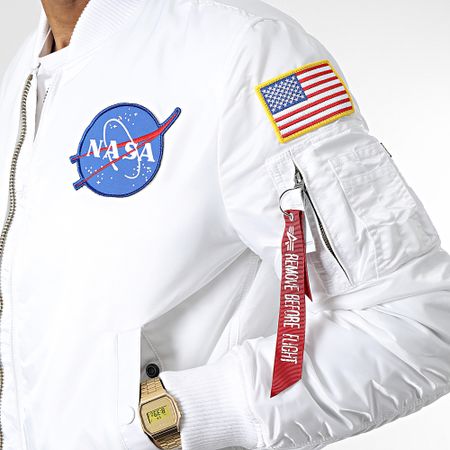 Alpha Industries - Cazadora MA-1 VF Nasa 166107 Blanco